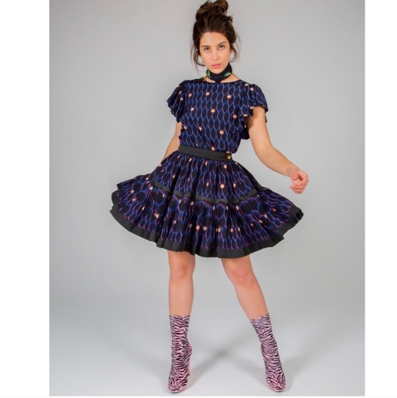 Kenzo Dresses & Skirts - KENZO X H&M Silk Pleated Floral Flowy A Line Skirt
